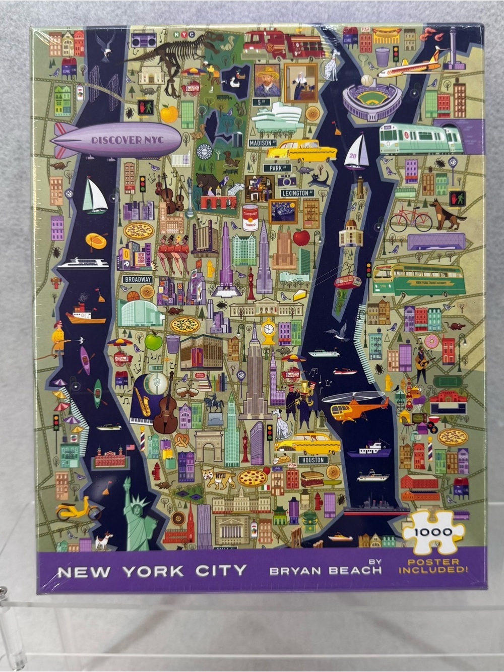 New in Box Sealed New York City NYC 1000 piece Jigsaw Puzzle w/ Poster